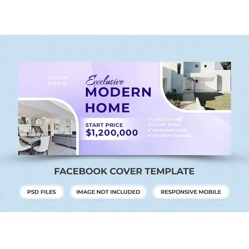 Exclusive modern home sale facebook cover design template premium psd
