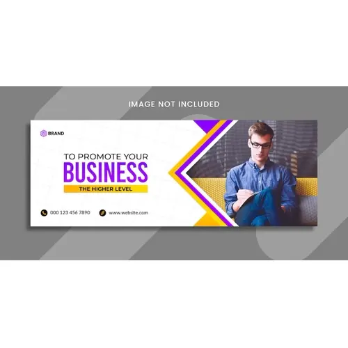 Expert marketer with grow your business social media banner or facebook cover