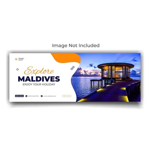 Explore maldives social media post facebook cover template