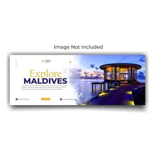 Explore maldives social media post facebook cover template