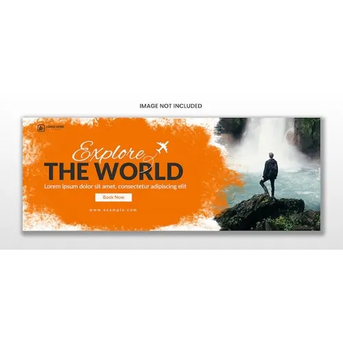 Explore the world tour facebook cover and yellow web banner