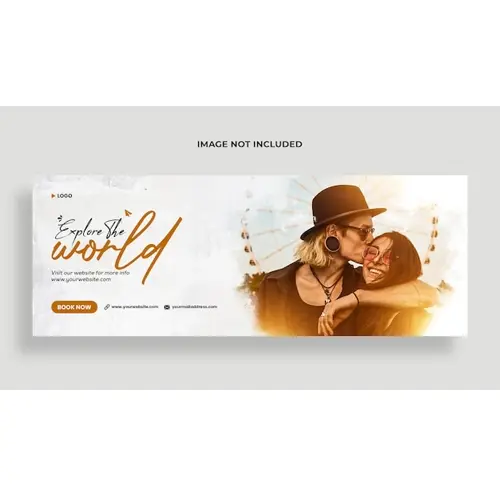 Explore world travel agency social media and facebook cover banner template