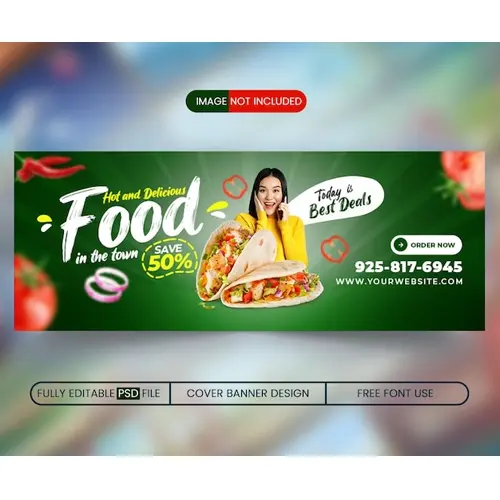 Facebook cover banner design template for restaurant