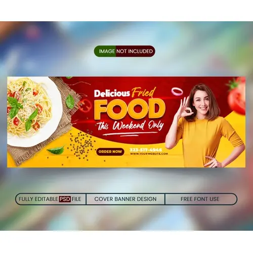 Facebook cover banner design template for restaurant