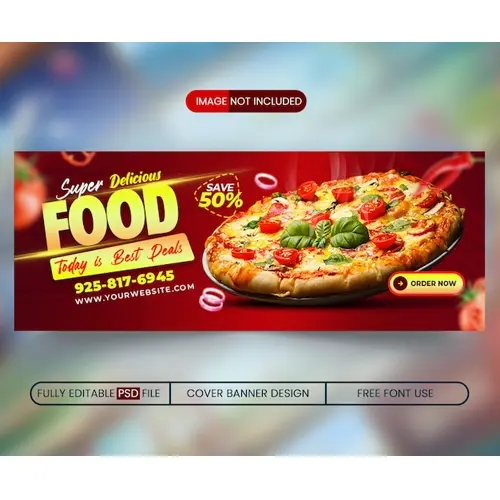 Facebook cover banner design template for restaurant