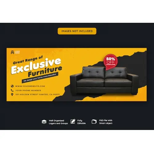 Facebook cover banner template for furniture sale