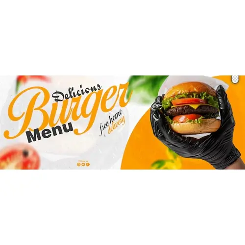 Facebook Cover Post Banner Template For Restaurant Fast Food Menu Burger