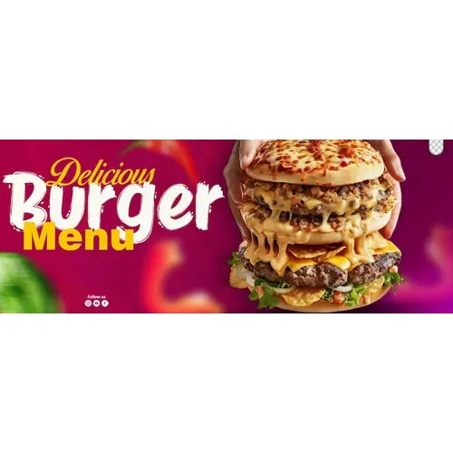 Facebook Cover Post Banner Template For Restaurant Fast Food Menu Burger