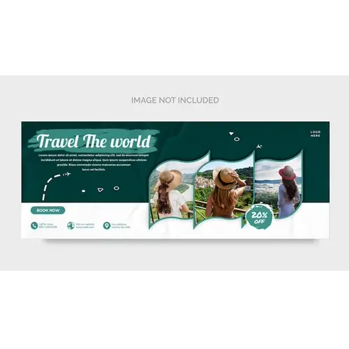 Facebook cover template PSD travel and tourism parvej design