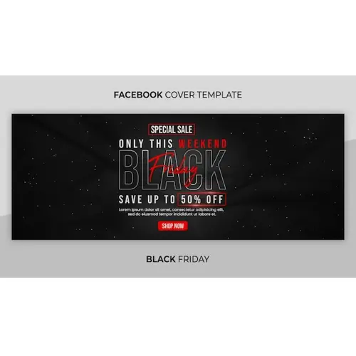 Facebook cover and web banner template for black friday