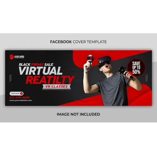 Facebook cover and web banner template for sale and black friday