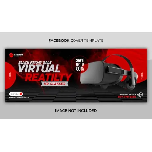 Facebook cover and web banner template for sale and black friday