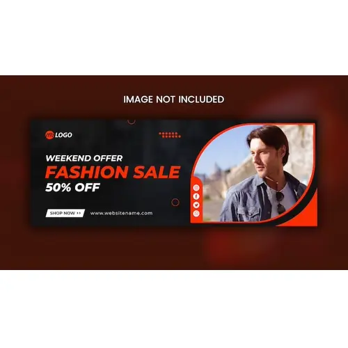 Facebook Fashion sale cover template design