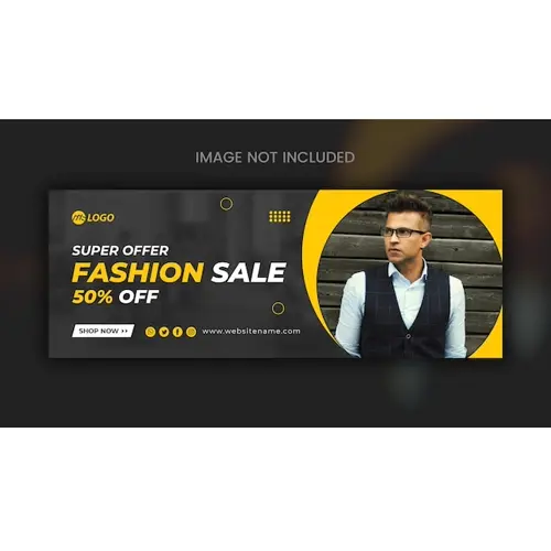 Facebook fashion sale cover template design