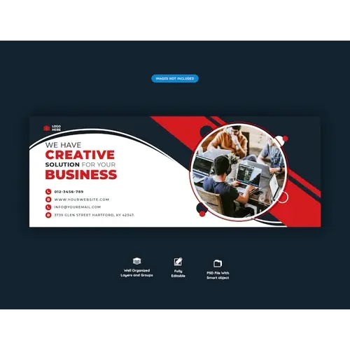 Facebook header banner template for creative agency promotion