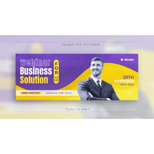 Facebook or other social media covers and online live webinar business conference web banner design