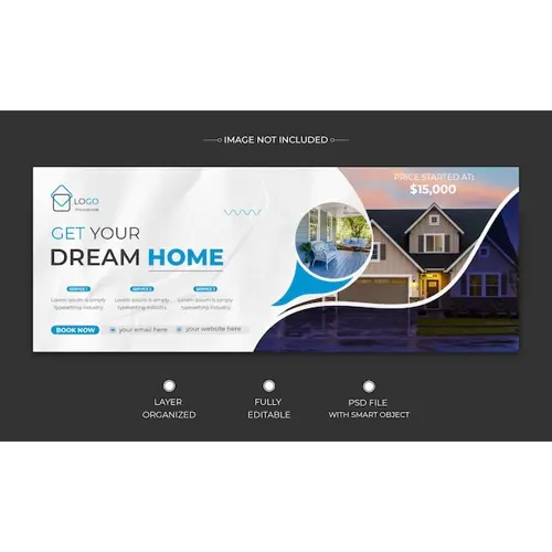 Facebook timeline cover banner for real estate home sale