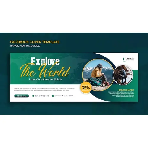 Facebook timeline cover travel tour social media web banner template