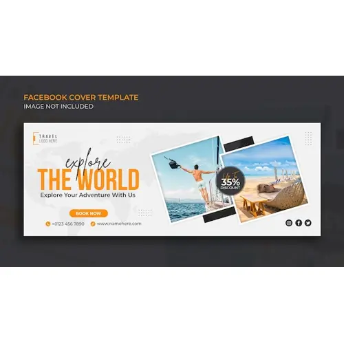 Facebook timeline cover travel tour social media web banner template