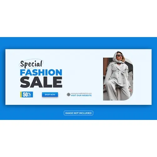 Fashion facebook cover banner template and social media fahion sale banner template