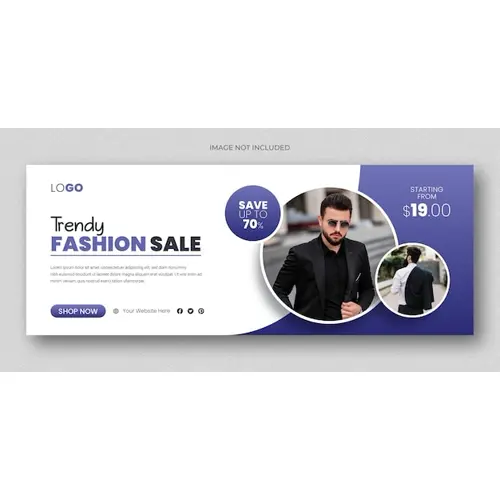 Fashion sale banner and social media facebook cover template