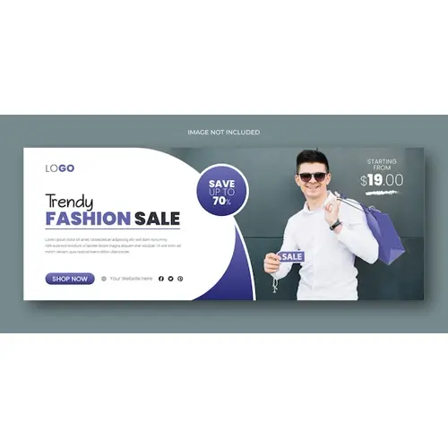 Fashion sale banner and social media facebook cover template