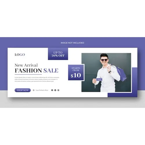 Fashion sale banner and social media facebook cover template