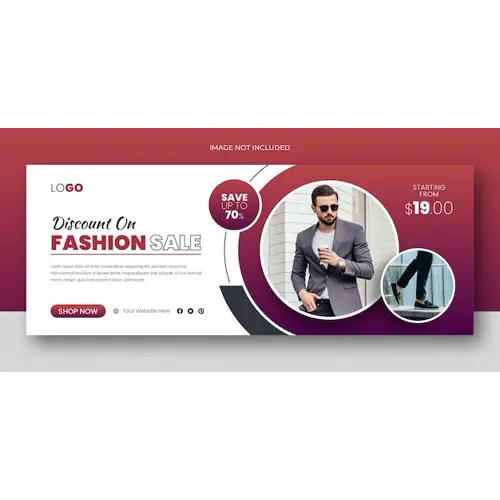 Fashion sale banner and social media facebook cover template
