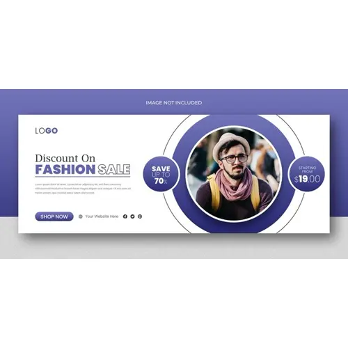 Fashion sale banner and social media facebook cover template