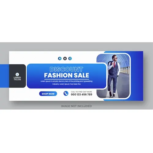 Fashion sale banner social media facebook cover template