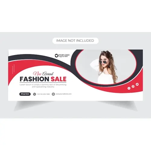 Fashion sale banner and social media facebook cover template