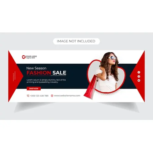Fashion sale banner and social media facebook cover template