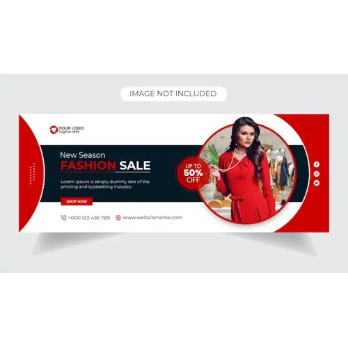 Fashion sale banner and social media facebook cover template