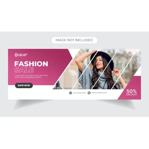 Fashion sale banner and social media facebook cover template