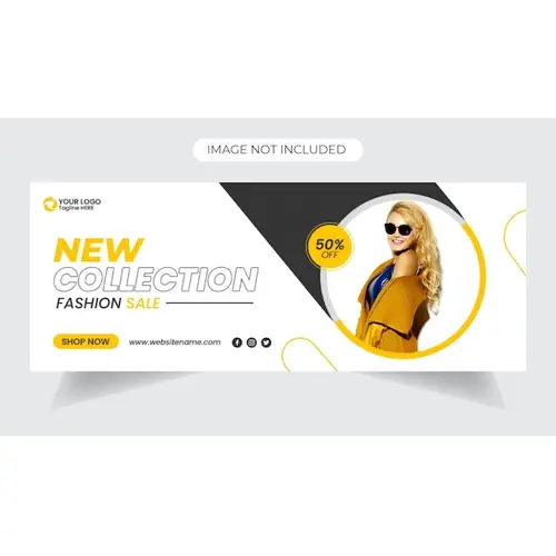 Fashion sale banner and social media facebook cover template