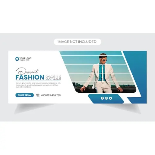 Fashion sale banner and social media facebook cover template
