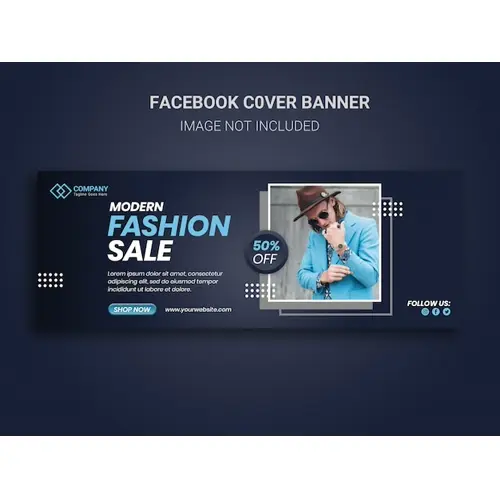Fashion sale and Dynamic square modern Facebook cover design