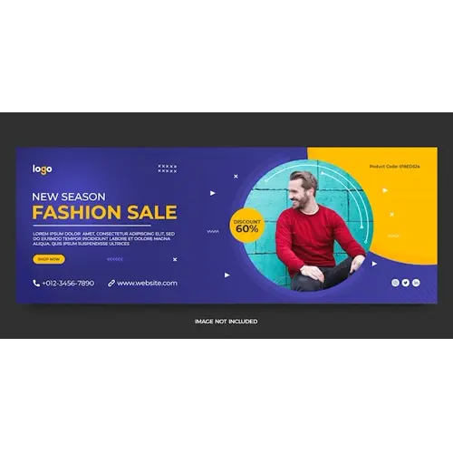 Fashion sale facebook banner social media post template