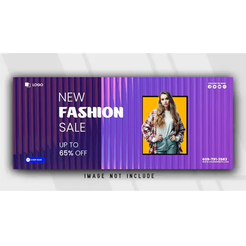 Fashion sale facebook banner template