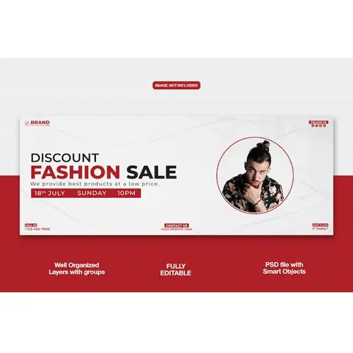 Fashion Sale Facebook cover banner or corporate template