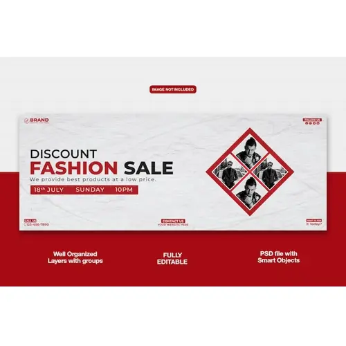 Fashion Sale Facebook cover banner or corporate template