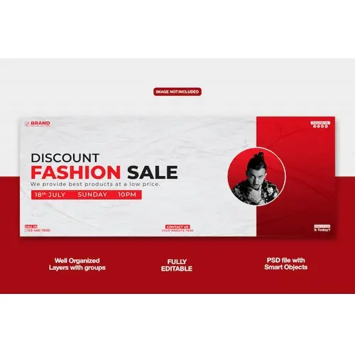 Fashion Sale Facebook cover banner or corporate template