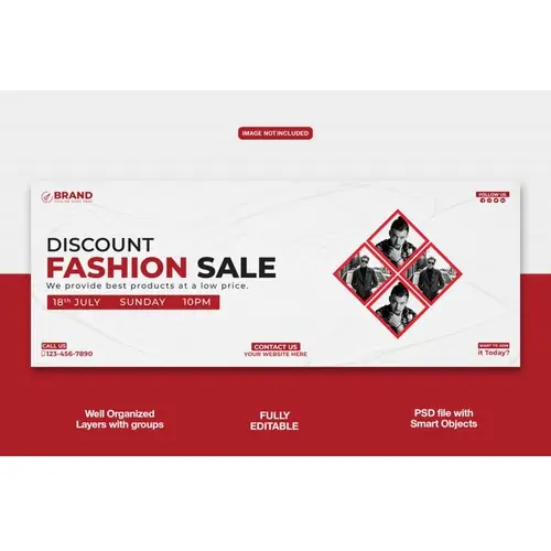Fashion Sale Facebook cover banner or corporate template
