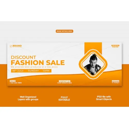 Fashion Sale Facebook cover banner or corporate template