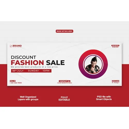 Fashion Sale Facebook cover banner or corporate template