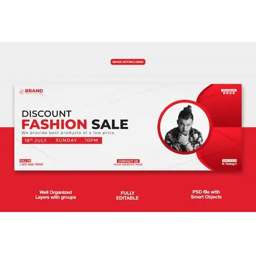 Fashion Sale Facebook cover banner or corporate template