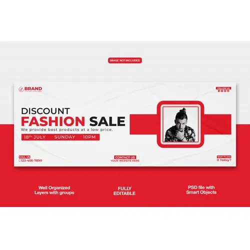 Fashion Sale Facebook cover banner or corporate template