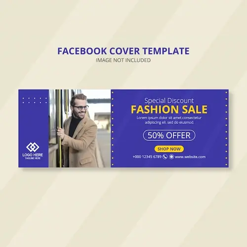Fashion sale Facebook cover banner design