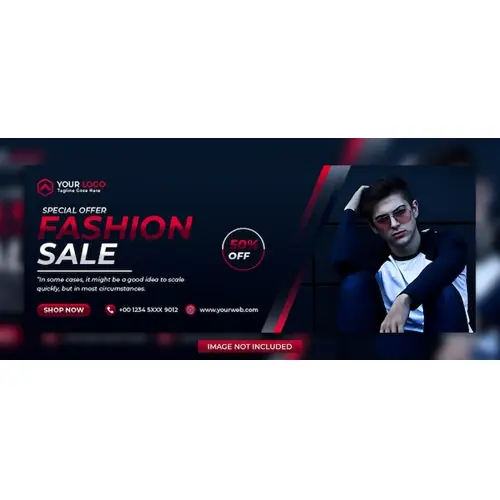 Fashion sale facebook cover banner template.