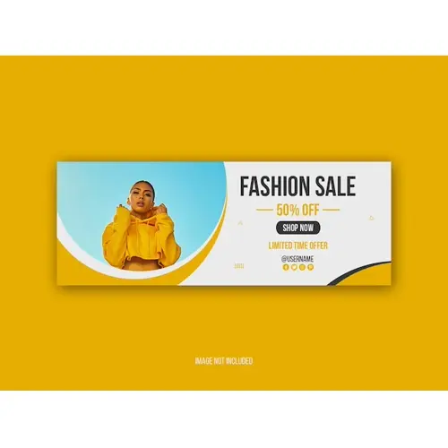 Fashion sale facebook cover photo design template